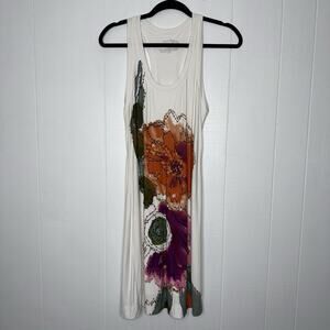 Soma Women’s Cool Days Tank Dress White Floral Size Small